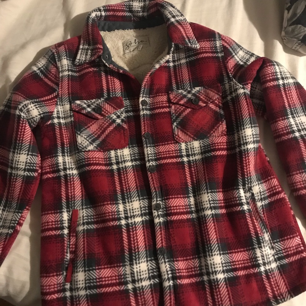 SOHO flannel Sherpa lined shirt